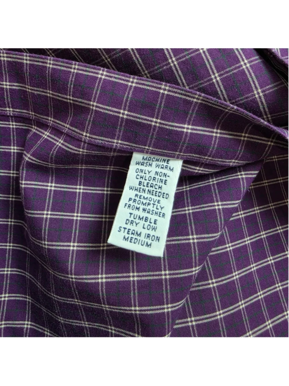 Polo Ralph Lauren Regent Custom Fit Purple Check Dress Shirt Mens 17 XL